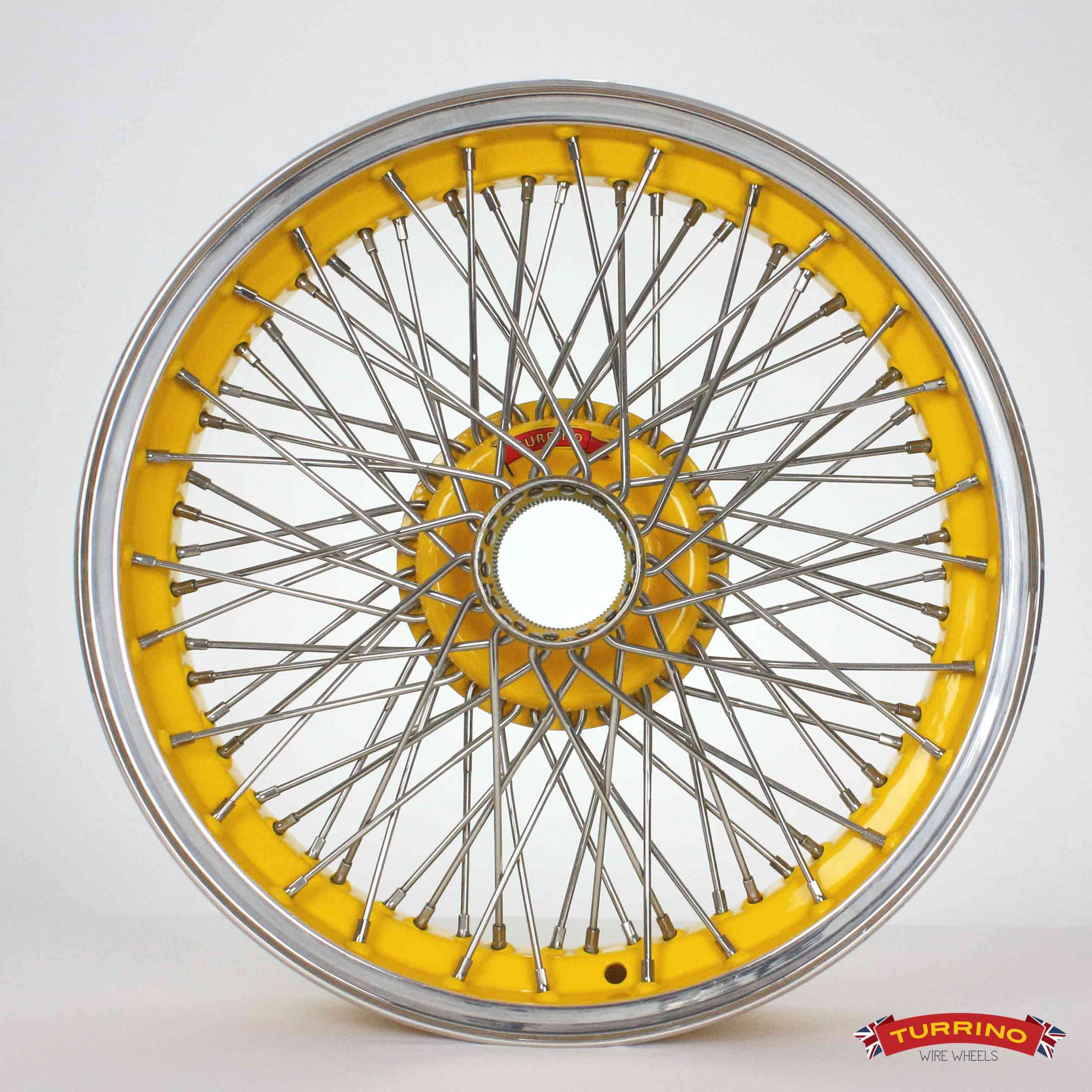 4x18 alloy rim yellow with stainless spokes centre outer laced brightened up