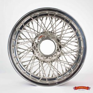 Bentley Mk6 Special fully polished 6x16 alloy rim centre outer laced wire wheel