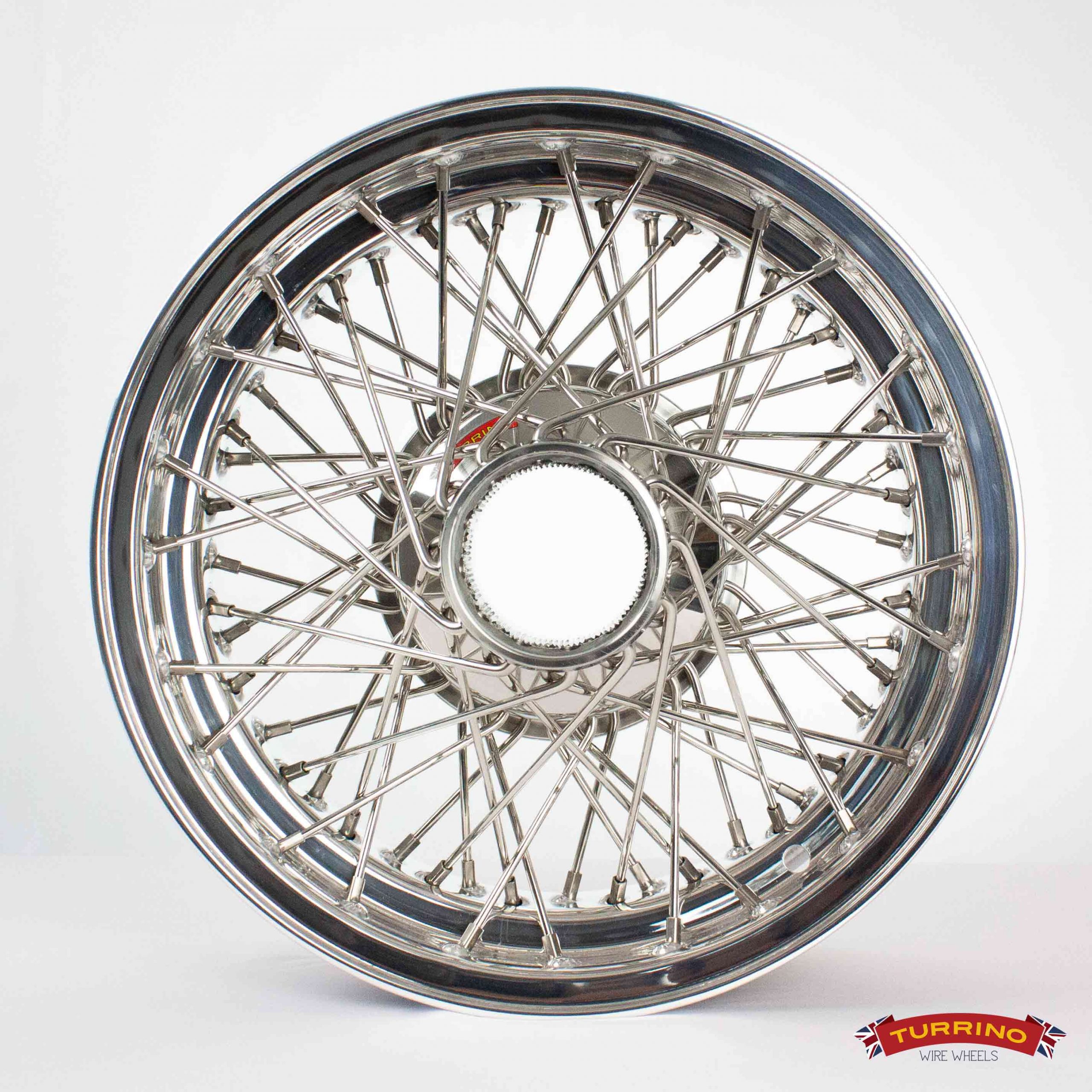 Bentley Mk6 Special fully polished 6x16 alloy rim centre outer laced wire wheel