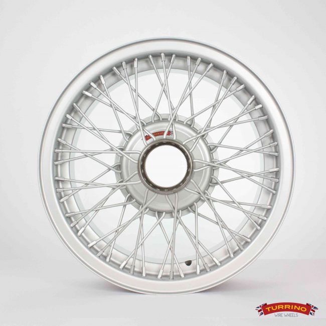Jaguar C Type 5x16 undimpled alloy rim silver Dunlop replica wire wheel