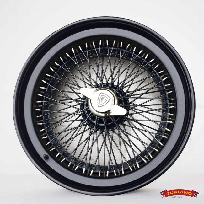 10×22 black satin anodised alloy rim wheels, black nickel spokes, black satin powder coated centres, gold plated nipples